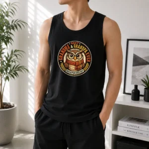 Nice Grandparents Day Best Grandma Grandpa Mascot Badge Tank Top