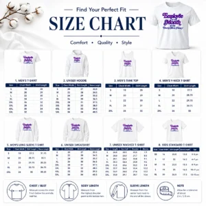 Size chart showing measurements in inches and cm for Original Employee Of The Month At The Dumb Bitch Factory shirt