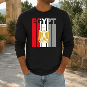 Pretty Egypt Flag Eagle Coat Of Arms Long Sleeve Shirt
