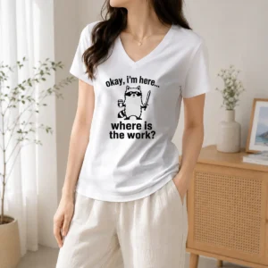 Awesome Top Tiny Hero Big Workload V-Neck Shirt