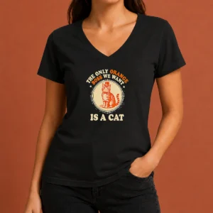 Nice The Only Orange Boss We Want Is A Cat Top Hat Cartoon V-Neck Shirt