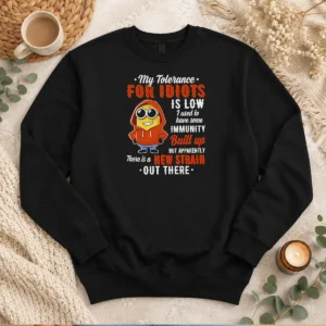 Funny My Tolerance For Idiots Is Low New Strain Out There Minion Sweater
