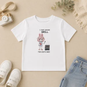 Good I Just Wanna Grill For God'S Sake Anime Bunny Girl Kids T-Shirt