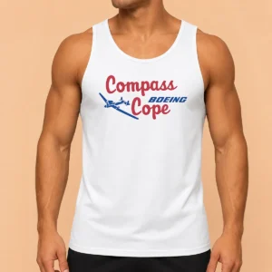 Top Pretty Boeing Compass Cope Aviation Military Aircraft tank top with detailed aircraft graphics on front