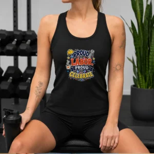 Pretty Labour Day Celebration Proud To Labor Doodle Typograph Tank Top