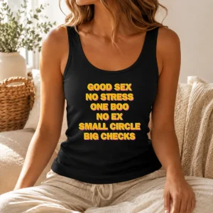 Funny Sex No Stress One Boo No Ex Small Circle Big Checks Tank Top