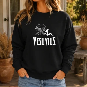 Top Vesuvius Volcano Pin Up Girl Retro Italy Sweater