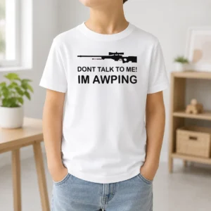 Nice Original Gaming Gamer Gear AWP Sniper Rifle Dont Talk To Me Im Awping Kids T-Shirt