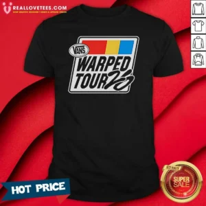 Funny Vans Warped Tour 25th Anniversary Logo Punk Rock shirt optimized on a classic unisex cotton tee in black