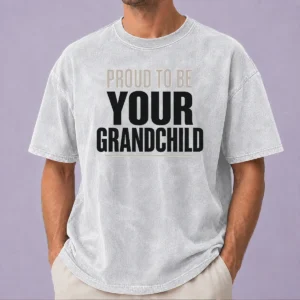 Nice Funny Grandparents Day Proud Grandchild Minimalist Washed T-Shirt