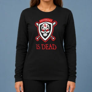 Original Officials Yesterday Is Dead Oklahoma Sooners Baseball Skull Long Sleeve Shirt