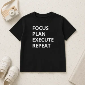 Premium Awesome Focus Plan Execute Repeat Kids T-Shirt
