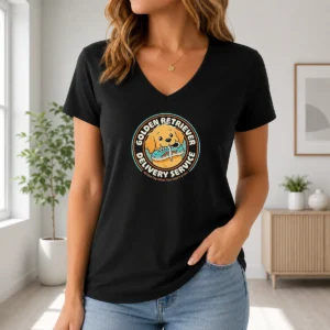 Top Golden Retriever Delivery Service V-Neck Shirt