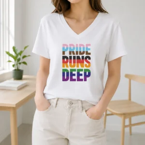 Original Seattle Kraken Pride Runs Deep V-Neck Shirt