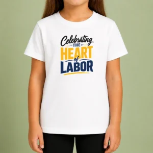 Nice Top Labour Day Celebrating The Heart Of Labor Minimalistypogra Kids T-Shirt
