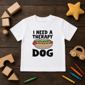 Nice I Need A Therapy Dog Illustration Kids T-Shirt