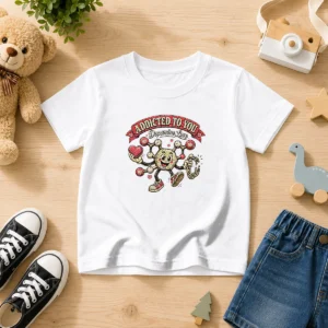 Official Dopamine Addicted To You Retro Distressed For Couples Kids T-Shirt