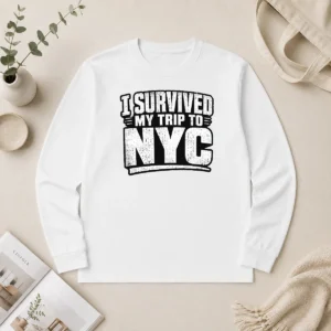 Funny Official I Survived My Trip To NYC Silhouette Humor Long Sleeve Shirt