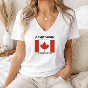 Premium Slushynoobz Canada Facts Creator Fan The Beauty Of The North V-Neck Shirt