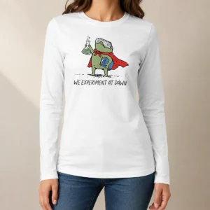Awesome Science Frog We Experiment At Dawn Long Sleeve Shirt
