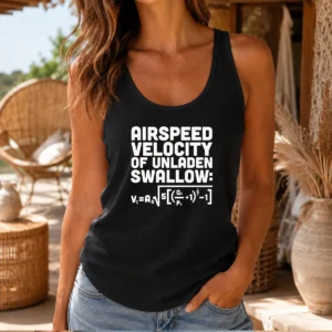 Funny Airspeed Velocity Of Unladen Swallow And Equation Science Nerd Tank Top