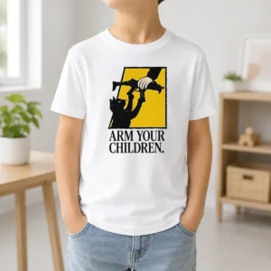 Pretty Black Cat Holding Submachine Gun And Hand Arm Your Children Kids T-Shirt