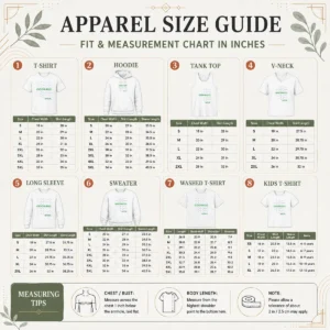 Size chart for Top Brazil Soccer Fan Gear Gooaaalll showing measurements in inches and centimeters