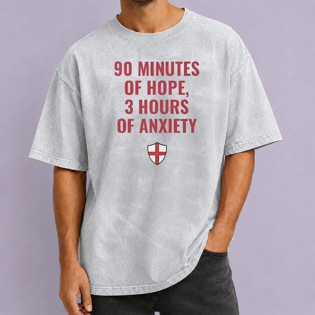 nice-90-minutes-of-hope-3-hours-of-anxiety-washed-t-shirt Nice 90 Minutes Of Hope 3 Hours Of Anxiety printed on a soft washed t shirt in neutral tones
