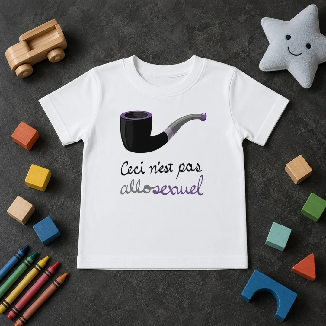 Nice Asexual Pride Rene Magritte Ceci N Est Pas Allosexuel Kids T Shirt Nice Asexual Pride Rene Magritte Ceci N Est Pas Allosexuel Kids T-Shirt