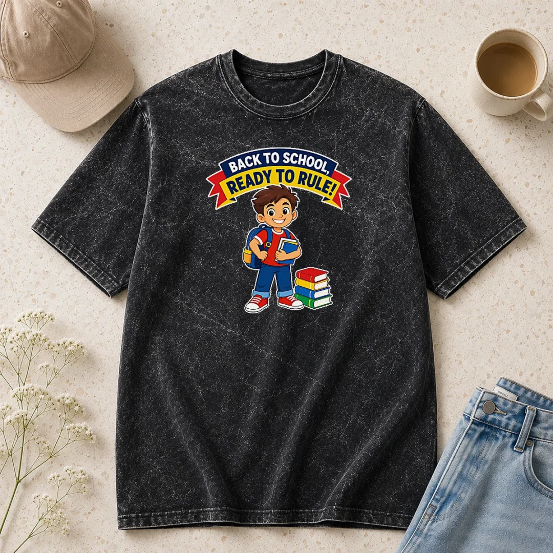 nice-back-to-school-ready-to-rule-vector-washed-t-shirt Nice Back To School Ready To Rule Vector Shirt - Image 8