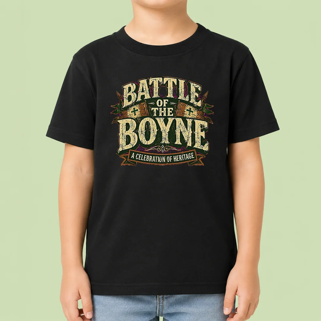nice-battle-of-the-boyne-heritage-celebration-retro-distressed-kids-t-shirt Nice Battle Of The Boyne Heritage Celebration Retro Distressed Kids T Shirt in classic fit with vintage design