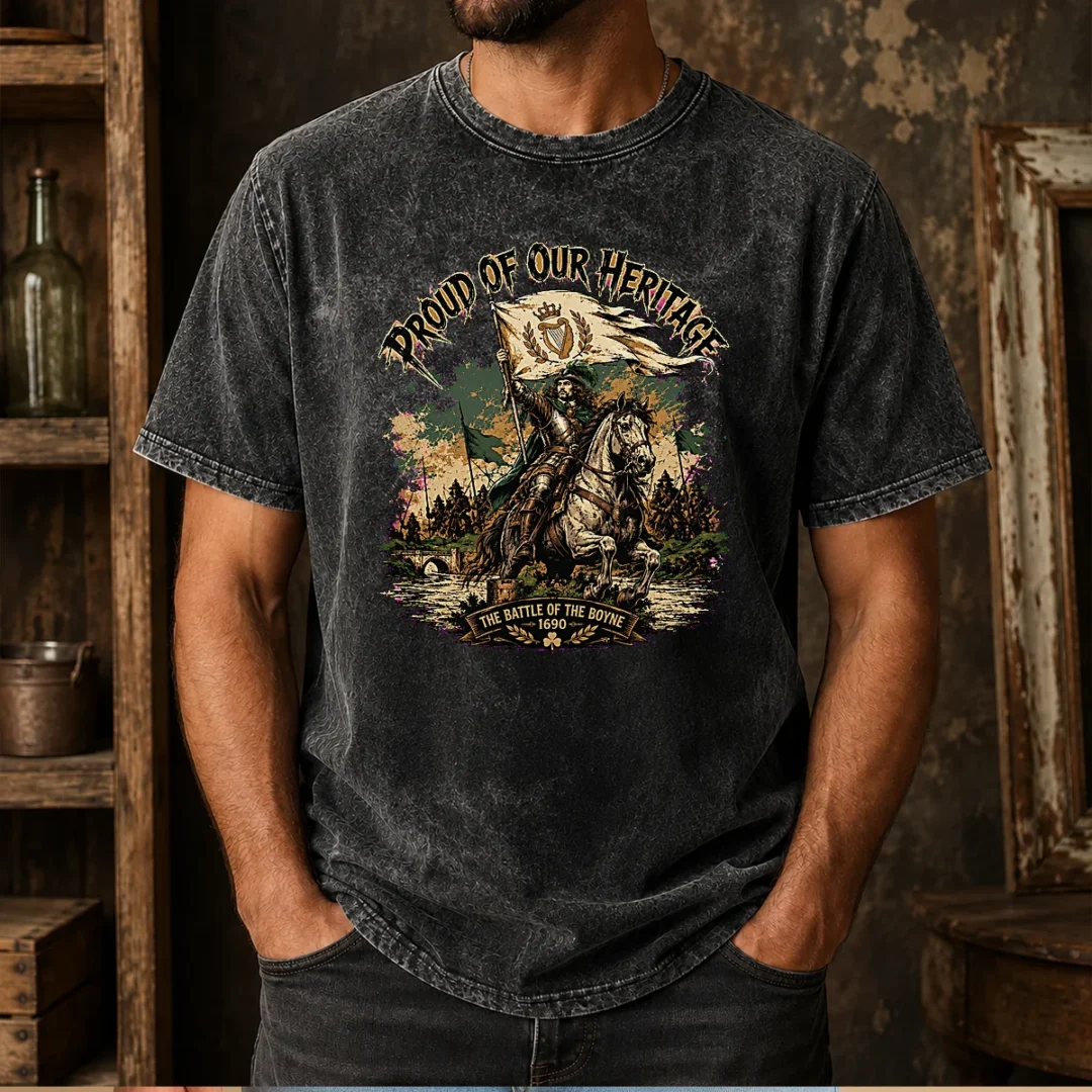 nice-battle-of-the-boyne-heritage-pride-washed-t-shirt Nice Battle Of The Boyne Heritage Pride Washed T Shirt showing soft fabric and vintage wash effect