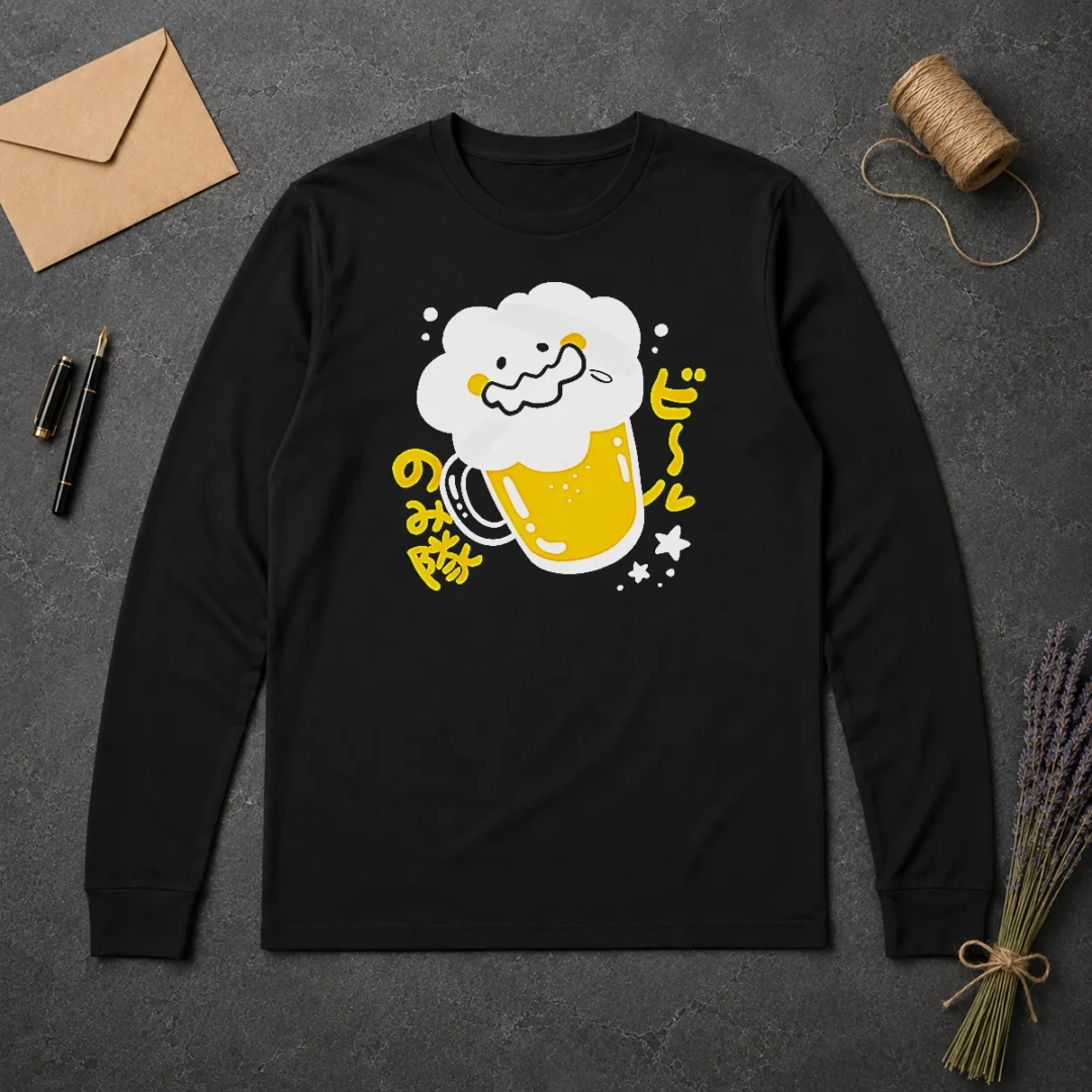 Nice Beer Drinking Squad Beer Character Kawaii Long Sleeve Shirt Nice Beer Drinking Squad Beer Character Kawaii Long Sleeve Shirt