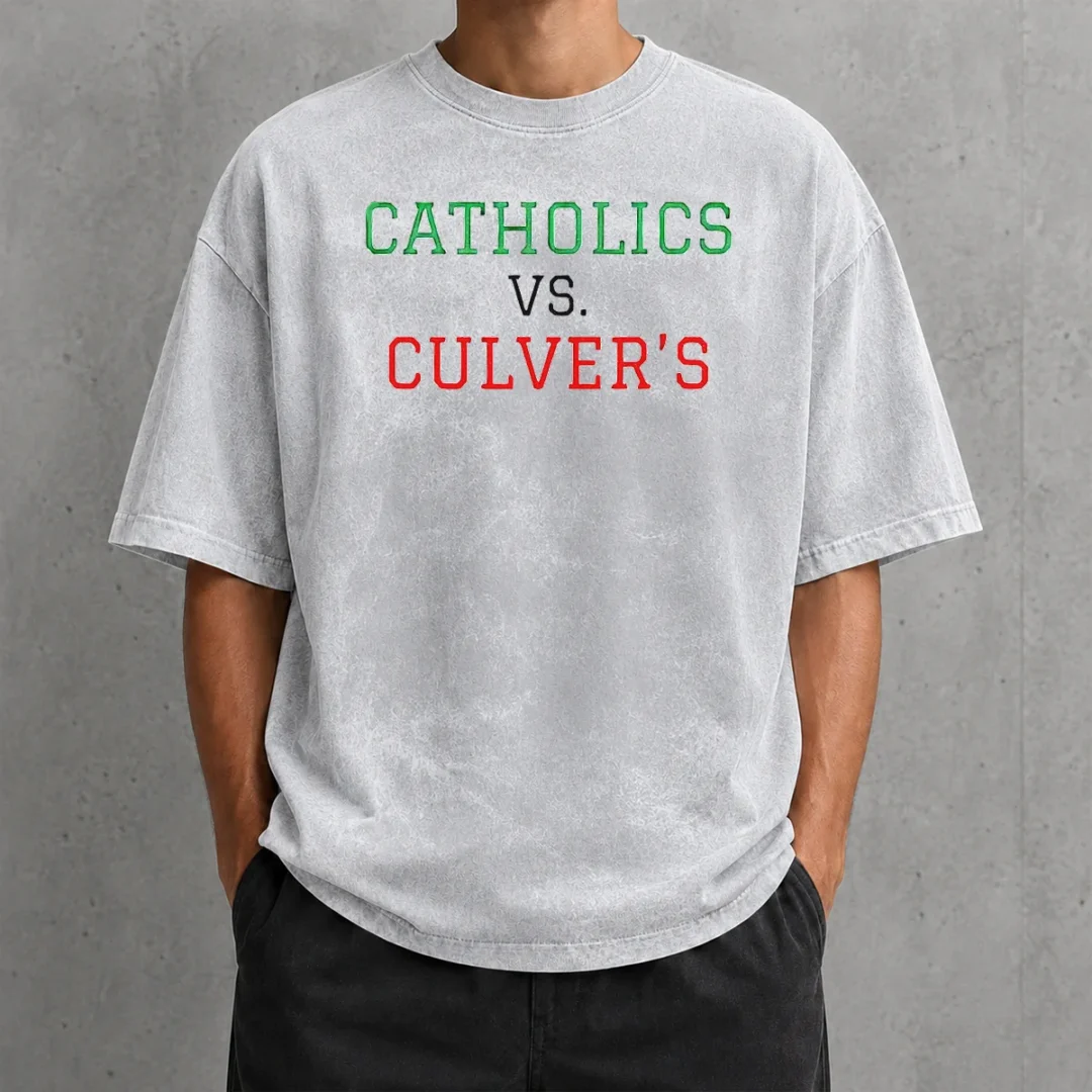 nice-catholics-vs-culver-s-washed-t-shirt Nice Catholics Vs Culver'S Washed T-Shirt