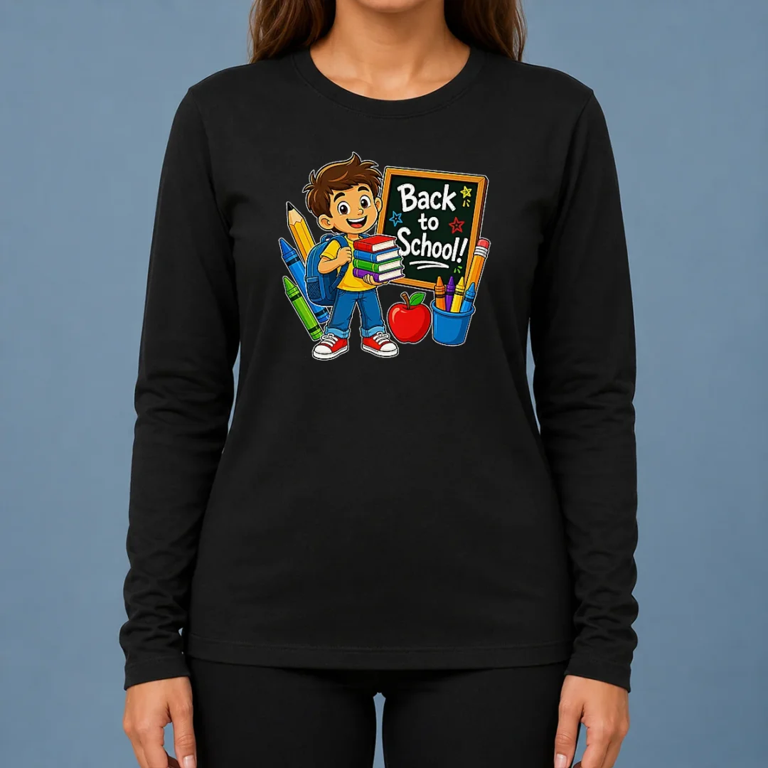 nice-excited-student-back-to-school-vector-long-sleeve-shirt Nice Excited Student Back To School Vector Long Sleeve Shirt