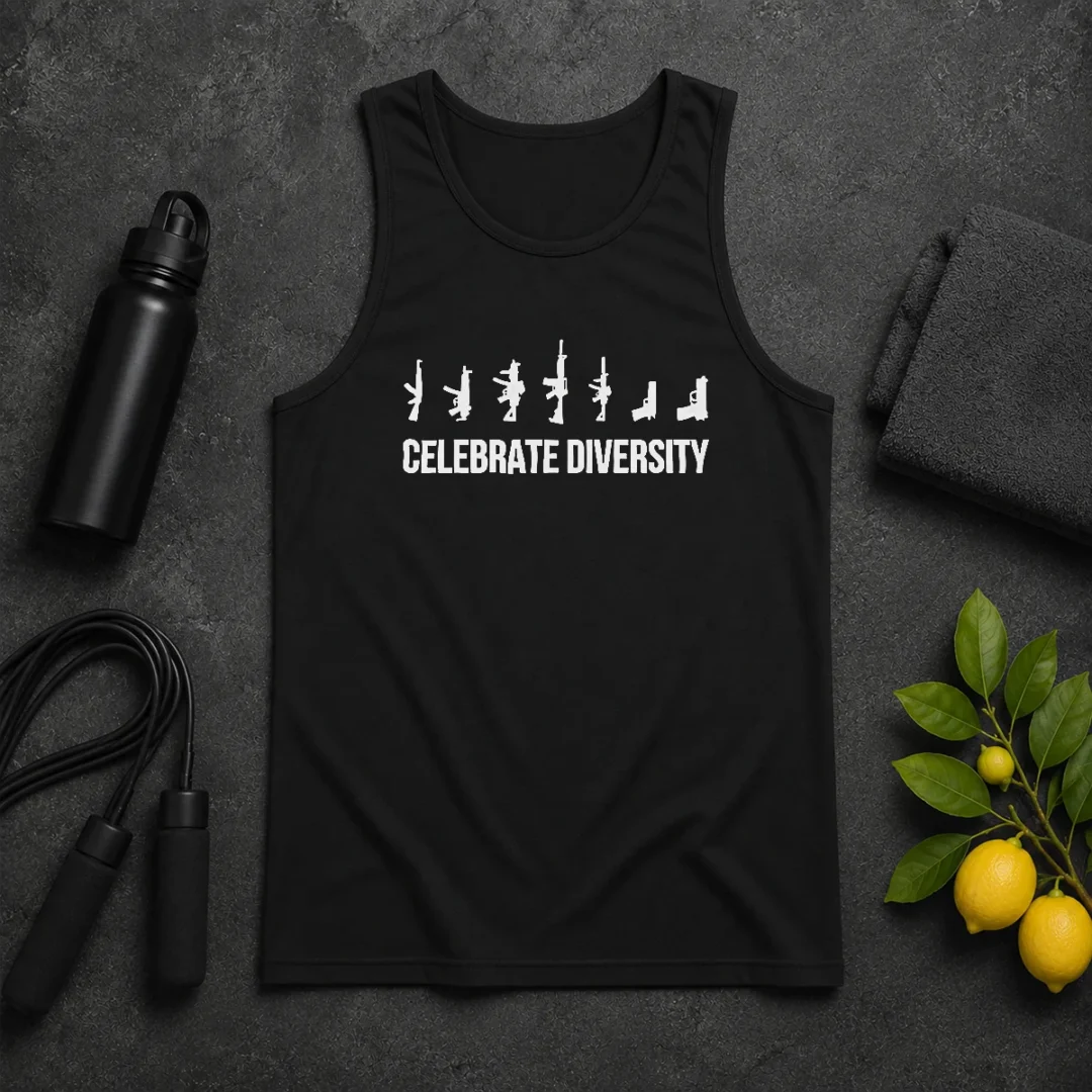 Nice Firearms Silhouette Weapons Collection Celebrate Diversity Gun Rights Tank Top Nice Firearms Silhouette Weapons Collection Celebrate Diversity Gun Rights Tank Top