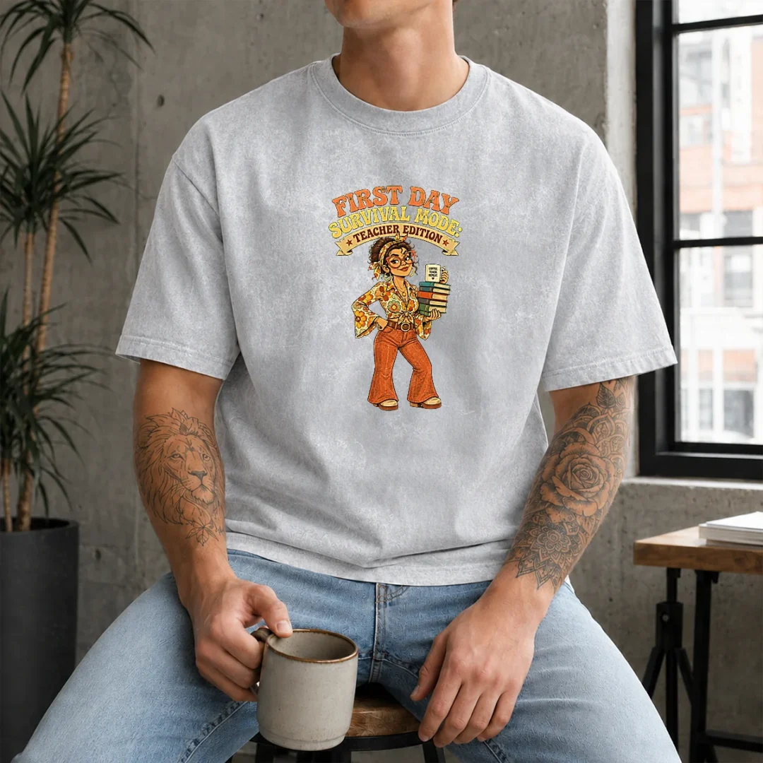 nice-first-day-survival-teacher-vintage-washed-t-shirt-1 Nice First Day Survival Teacher Vintage Washed T-Shirt