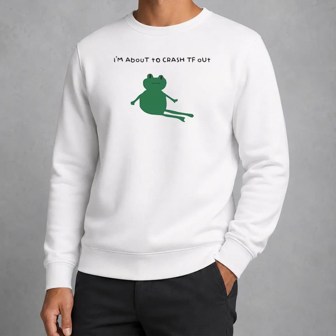 nice-frog-i-am-about-to-crash-tf-out-meme-sweater Nice Frog I Am About To Crash Tf Out Meme Sweater