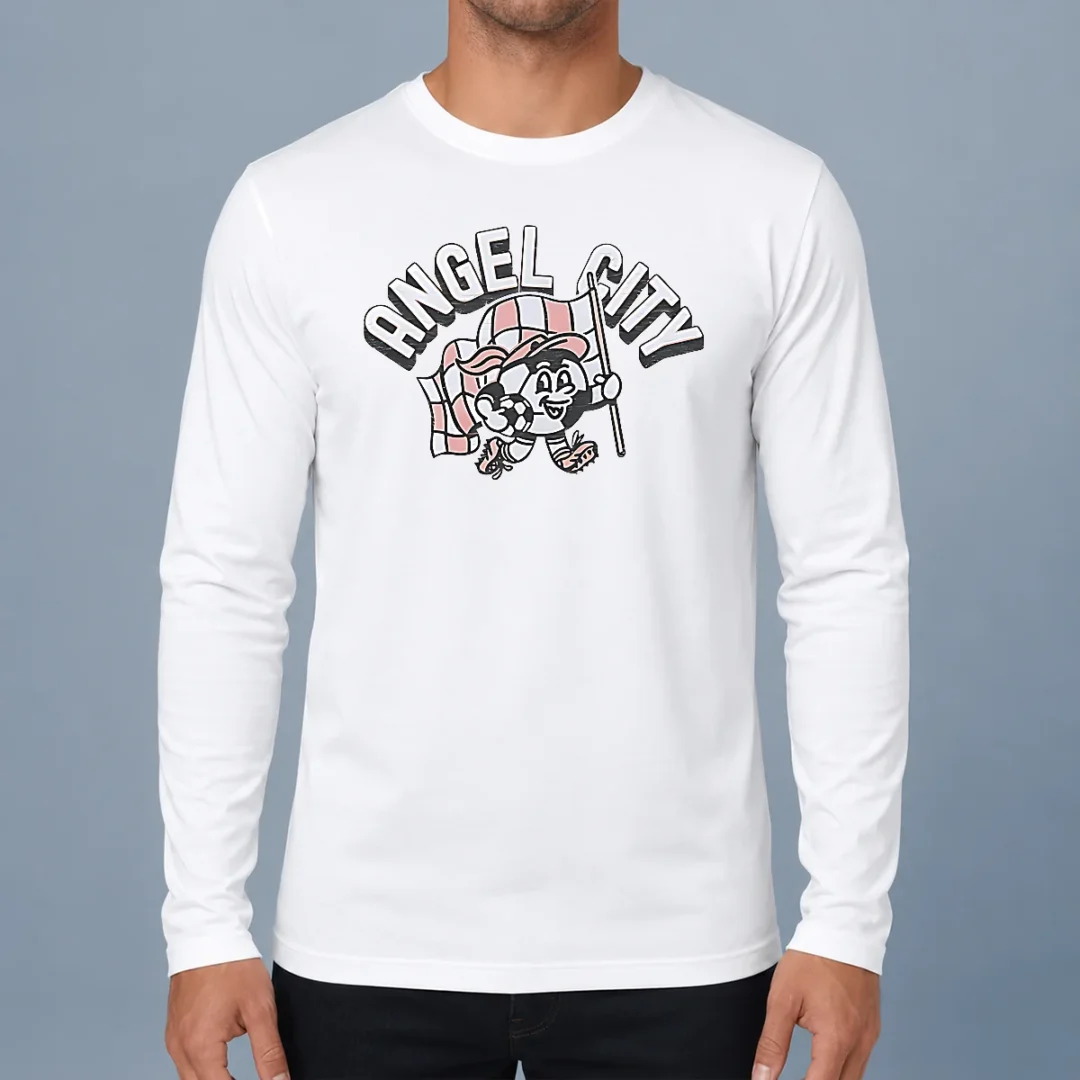 nice-funny-angel-city-mascot-soccer-ball-character-long-sleeve-shirt Nice Funny Angel City Mascot Soccer Ball Character Long Sleeve Shirt