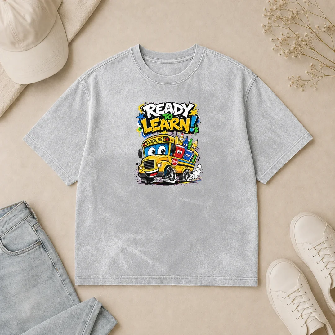 Nice Funny Back To School Ready To Learn Streetwear Washed T Shirt Nice Funny Back To School Ready To Learn Streetwear Washed T-Shirt