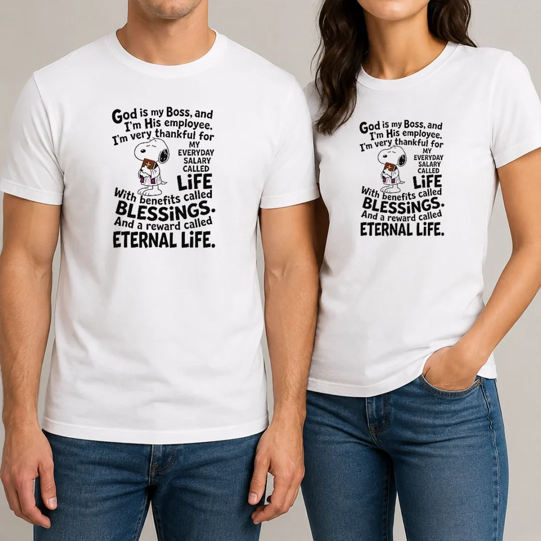 nice-god-is-my-boss-and-im-his-employee-im-very-thankful-for-my-everyday-salary-called-life-t-shirt Nice God Is My Boss And Im His Employee Im Very Thankful For My Everyday Salary Called Life t shirt in white, front view