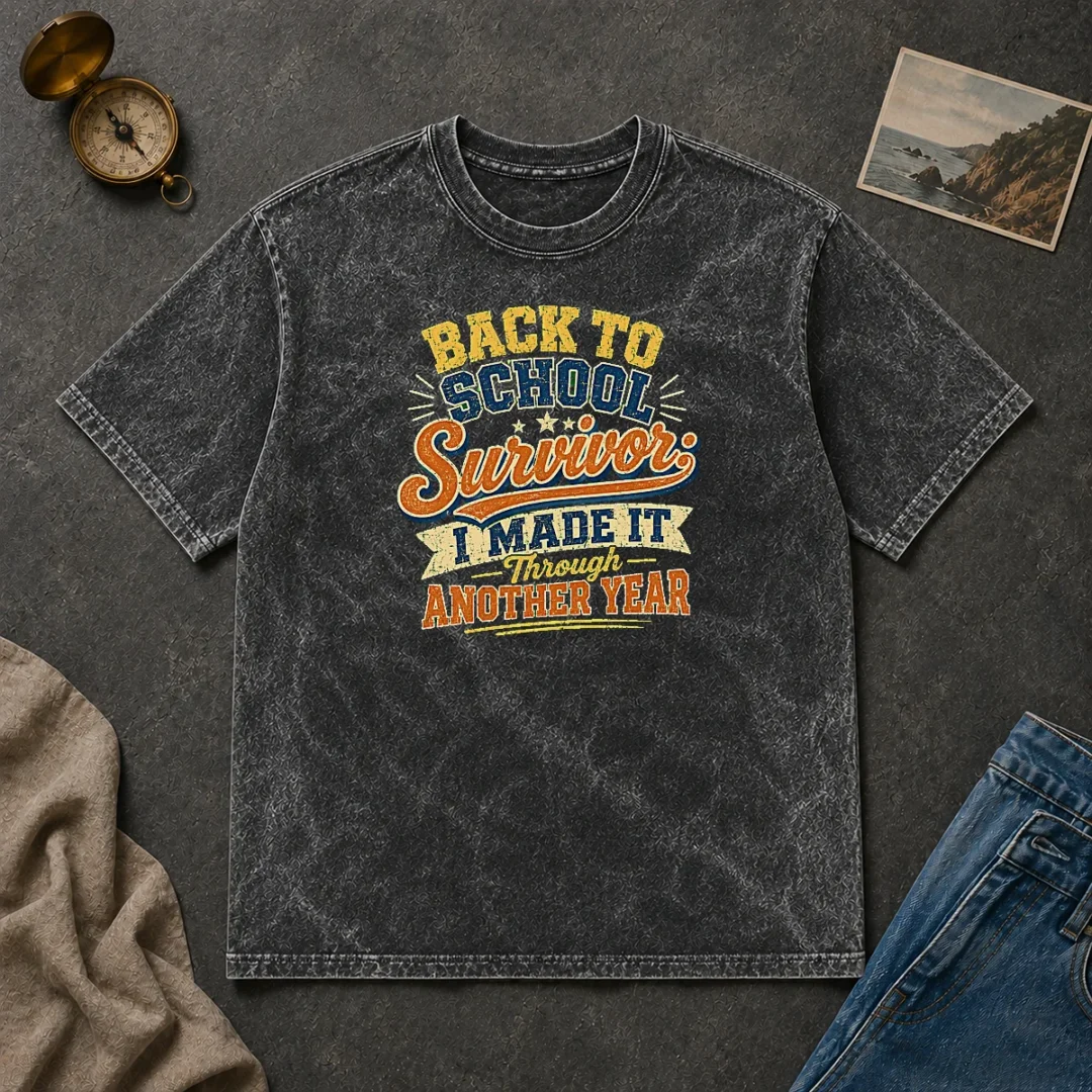 Nice Good Back To School Survivor Vintage For Proud Students Washed T Shirt Nice Good Back To School Survivor Vintage For Proud Students Washed T Shirt in faded vintage style on soft cotton fabric