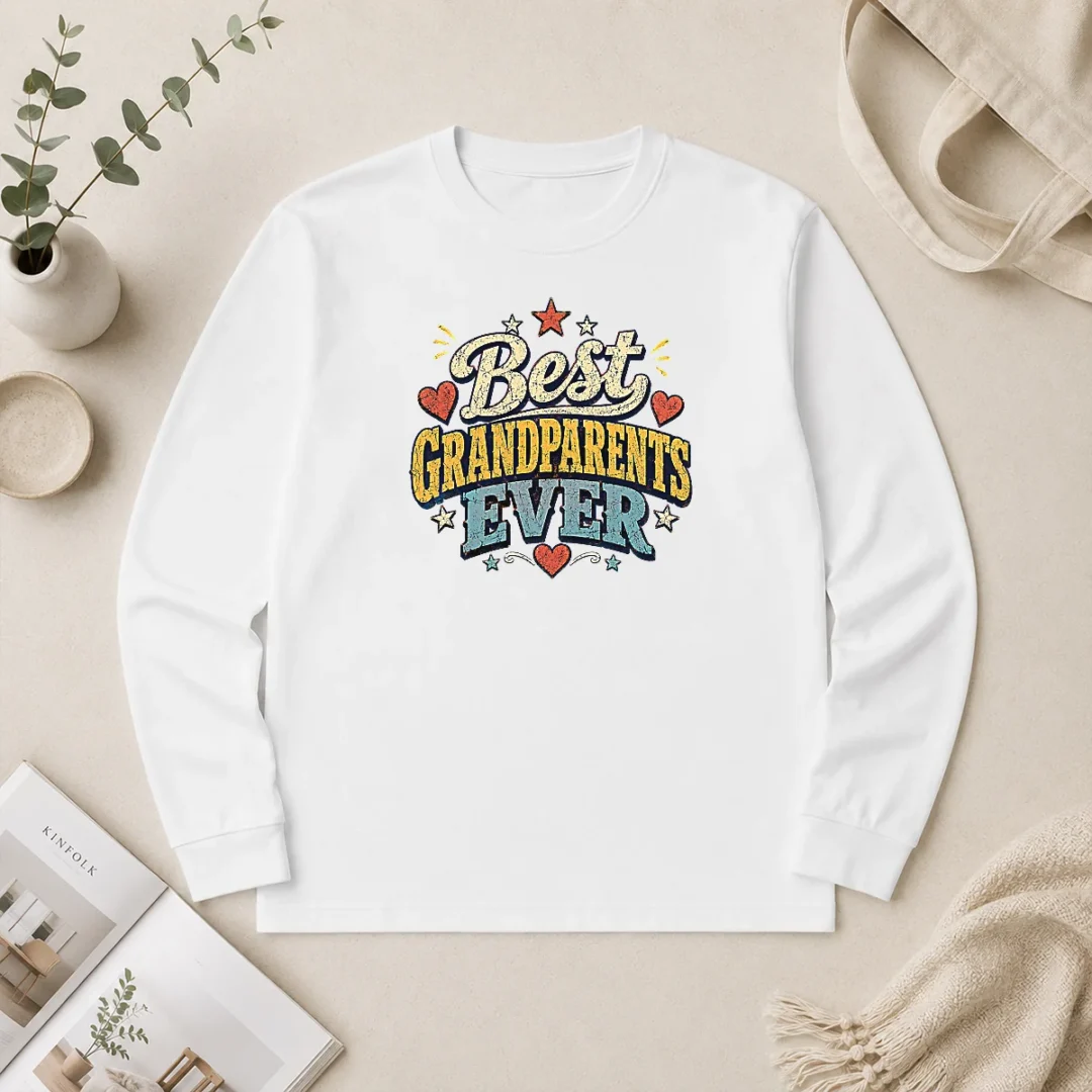 Nice Good Best Grandparents Ever Retro Distressed Long Sleeve Shirt Nice Good Best Grandparents Ever Retro Distressed Long Sleeve Shirt