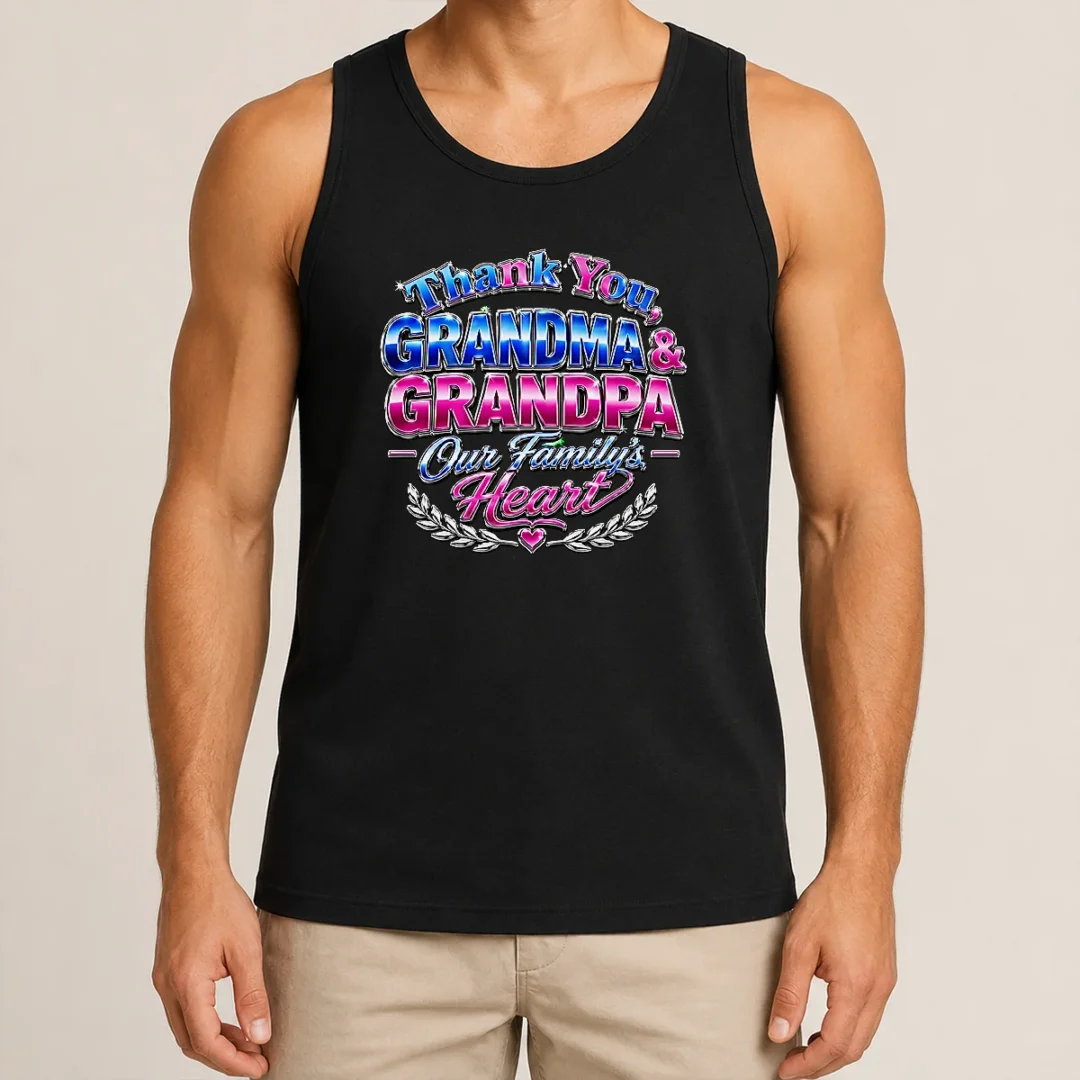 Nice Good Grandparents Day Thank You Tee With Y2K Chrome Tank Top Nice Good Grandparents Day Thank You Tee With Y2K Chrome Tank Top