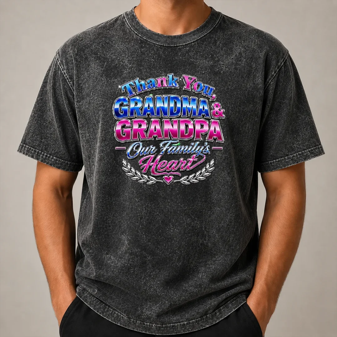 Nice Good Grandparents Day Thank You Tee With Y2K Chrome Washed T Shirt Nice Good Grandparents Day Thank You Tee With Y2K Chrome Washed T-Shirt