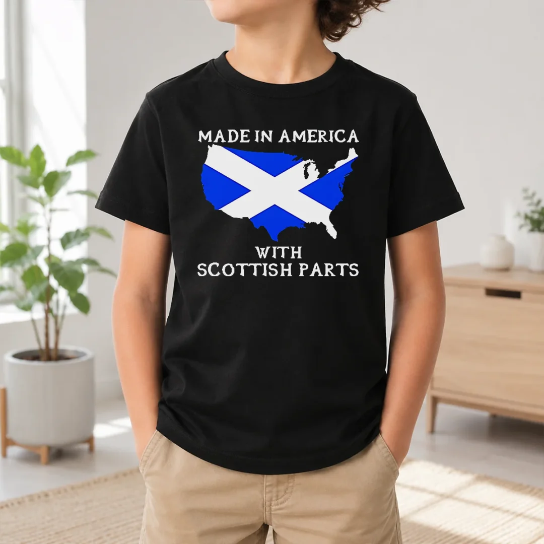 Nice Good Made In America With Scottish Parts United States Of America Scotland Heritage Kids T Shirt Nice Good Made In America With Scottish Parts United States Of America Scotland Heritage Kids T-Shirt