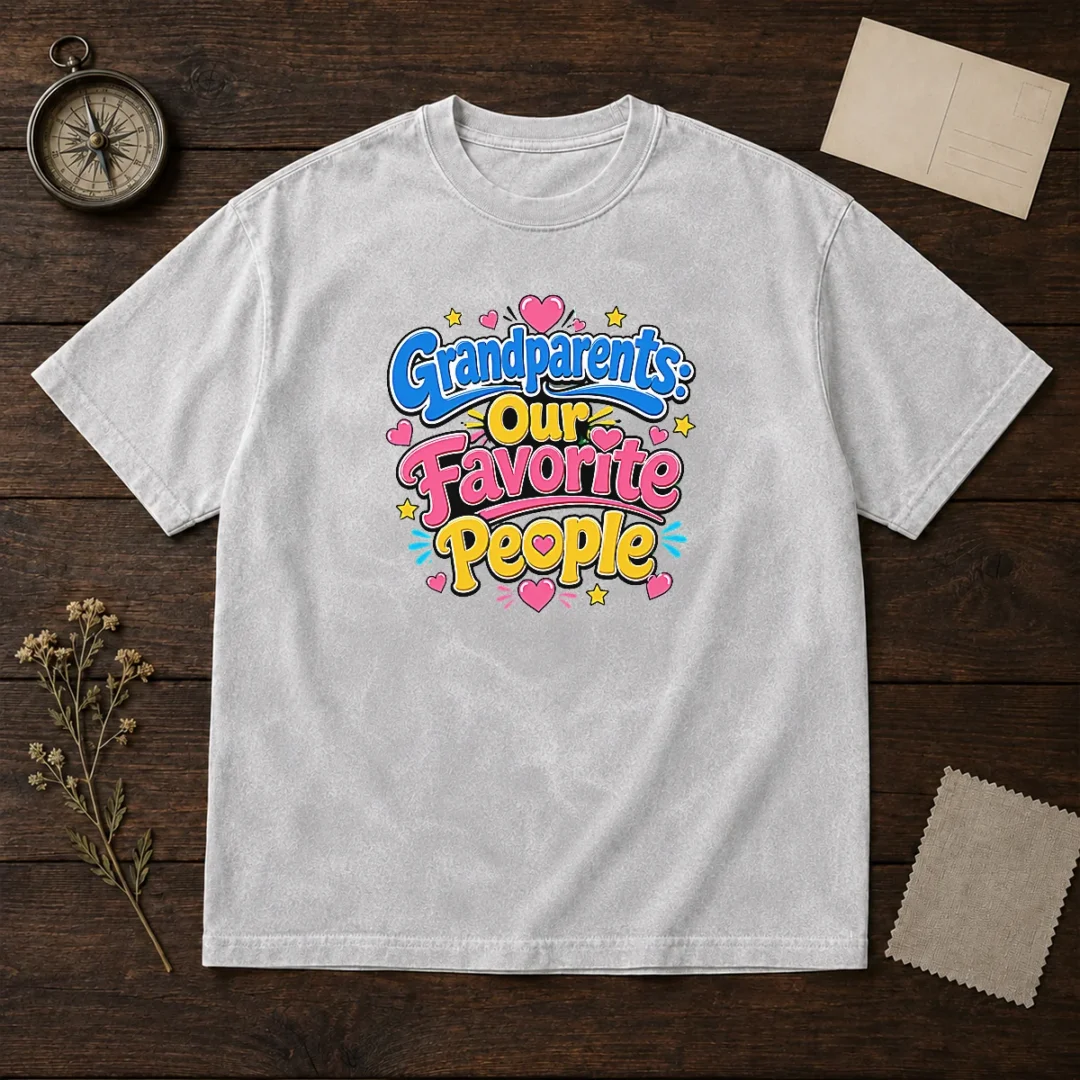 nice-grandparents-day-love-cartoon-washed-t-shirt Nice Grandparents Day Love Cartoon Washed T-Shirt