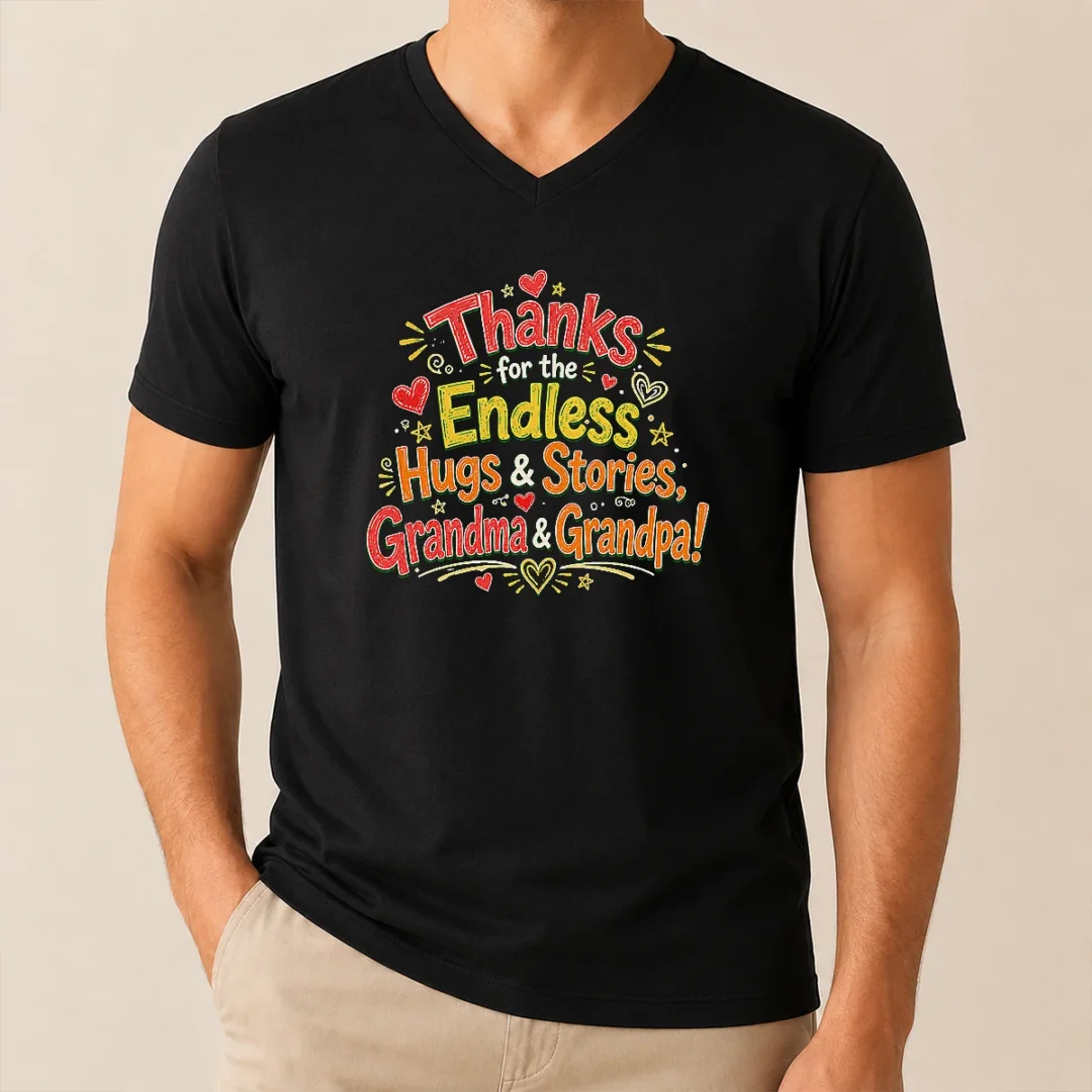 Nice Grandparents Day Thanks Doodle Family Love V Neck Shirt Nice Grandparents Day Thanks Doodle Family Love V-Neck Shirt