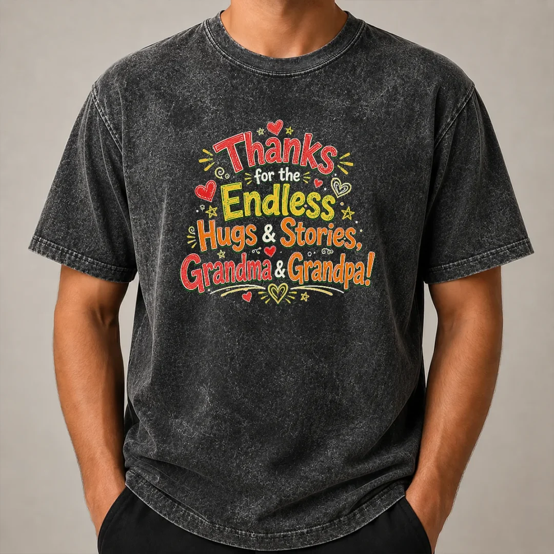 Nice Grandparents Day Thanks Doodle Family Love Washed T Shirt Nice Grandparents Day Thanks Doodle Family Love Washed T-Shirt