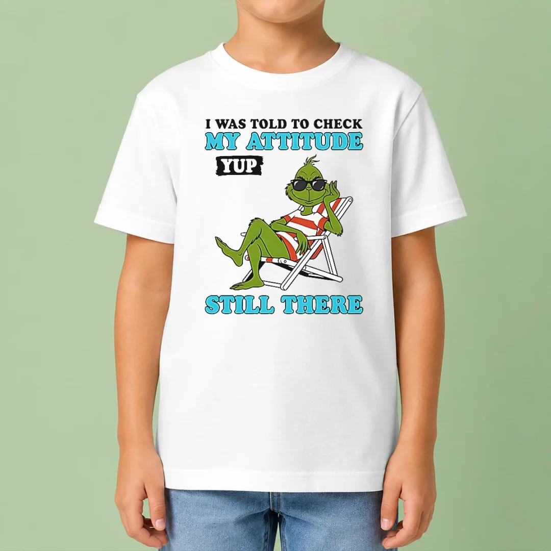 nice-grinch-i-was-told-to-check-my-attitude-yup-still-there-kids-t-shirt Nice Grinch I Was Told To Check My Attitude Yup Still There Kids T-Shirt